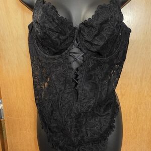 NWT- Savage X Fenty Black Lace Bra Bodysuit